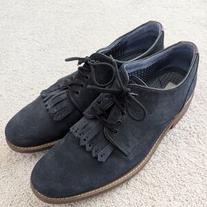 Ted Baker London TICH 2 Blue Suede Derby Shoes Men's Size 11.5 Business Office